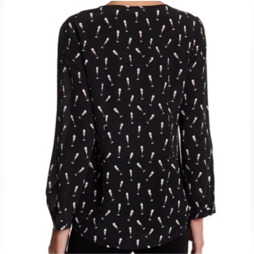 NWT - Joie Purine Champagne Flute Print Blouse 🍾 - Picture 2 of 6